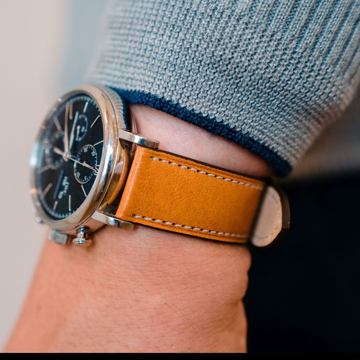 Cavallo Cognac Handmade leather watch straps LIC Leather