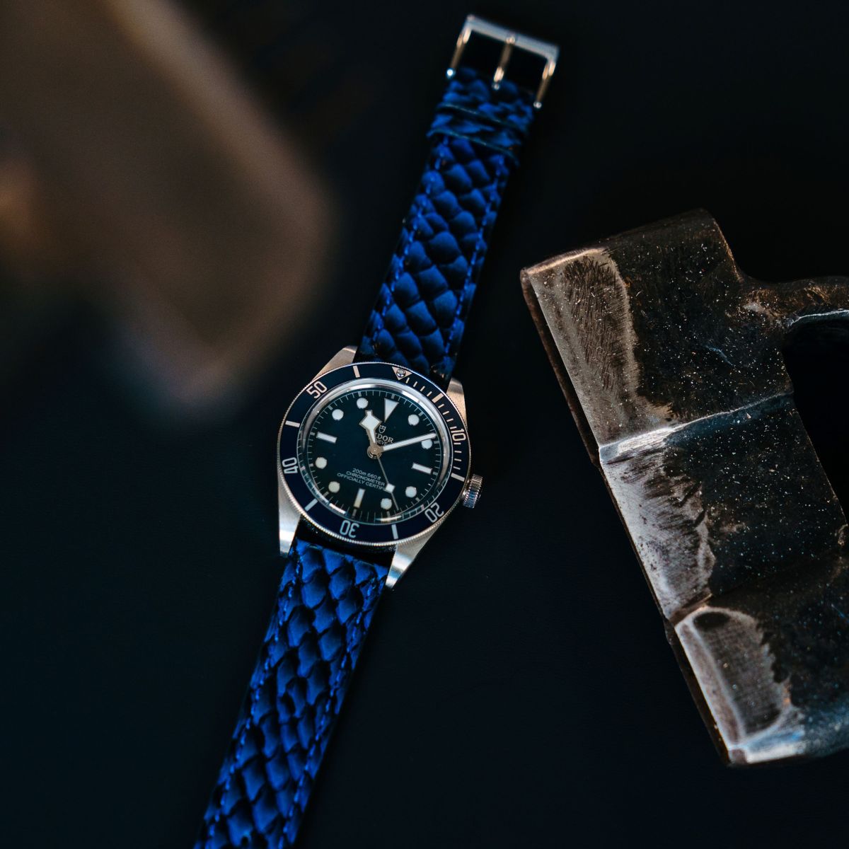 Atlantic Storm Blue Handmade leather watch straps | LIC Leather