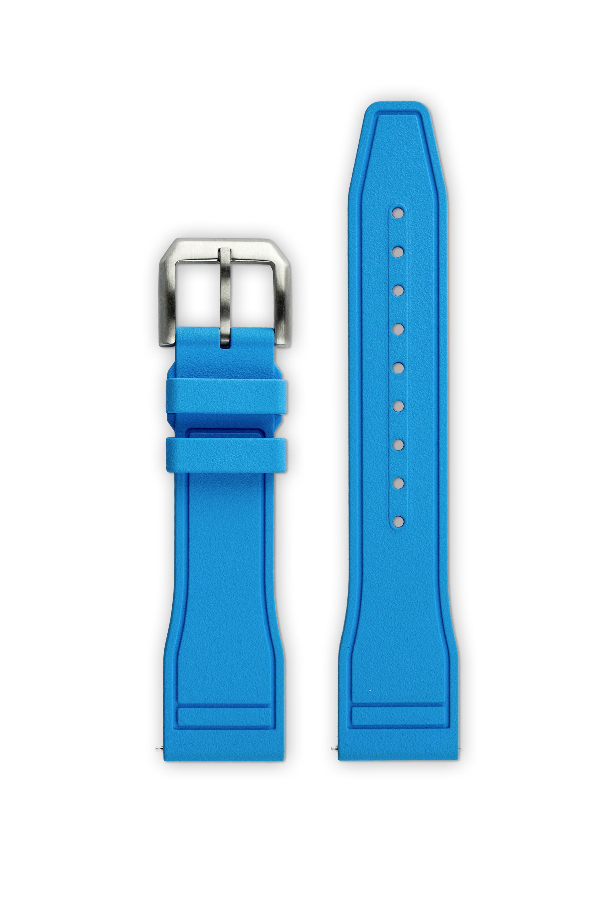 Rubber Sky Blue Handmade leather watch straps | LIC Leather