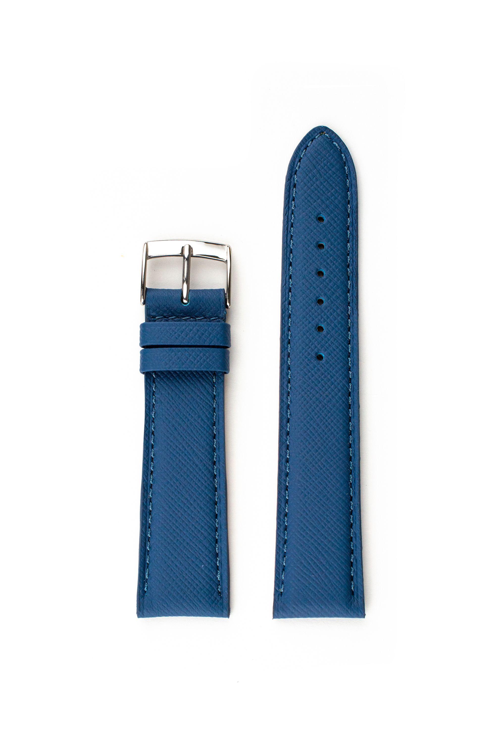 Saffiano Jeans Blue Goat Leather Watch Strap