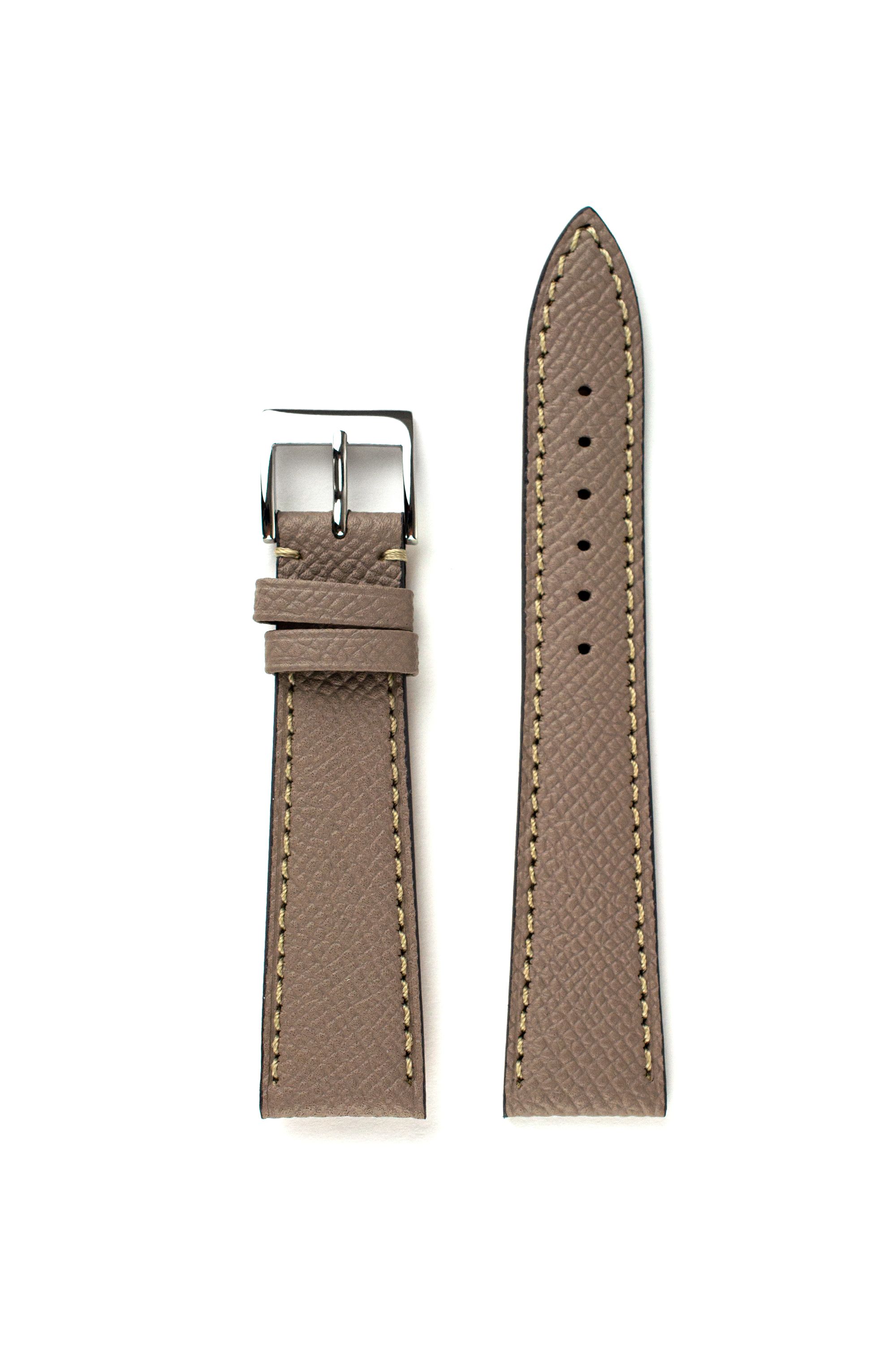 Epsom Light Grey Handmade leather watch straps LIC Leather