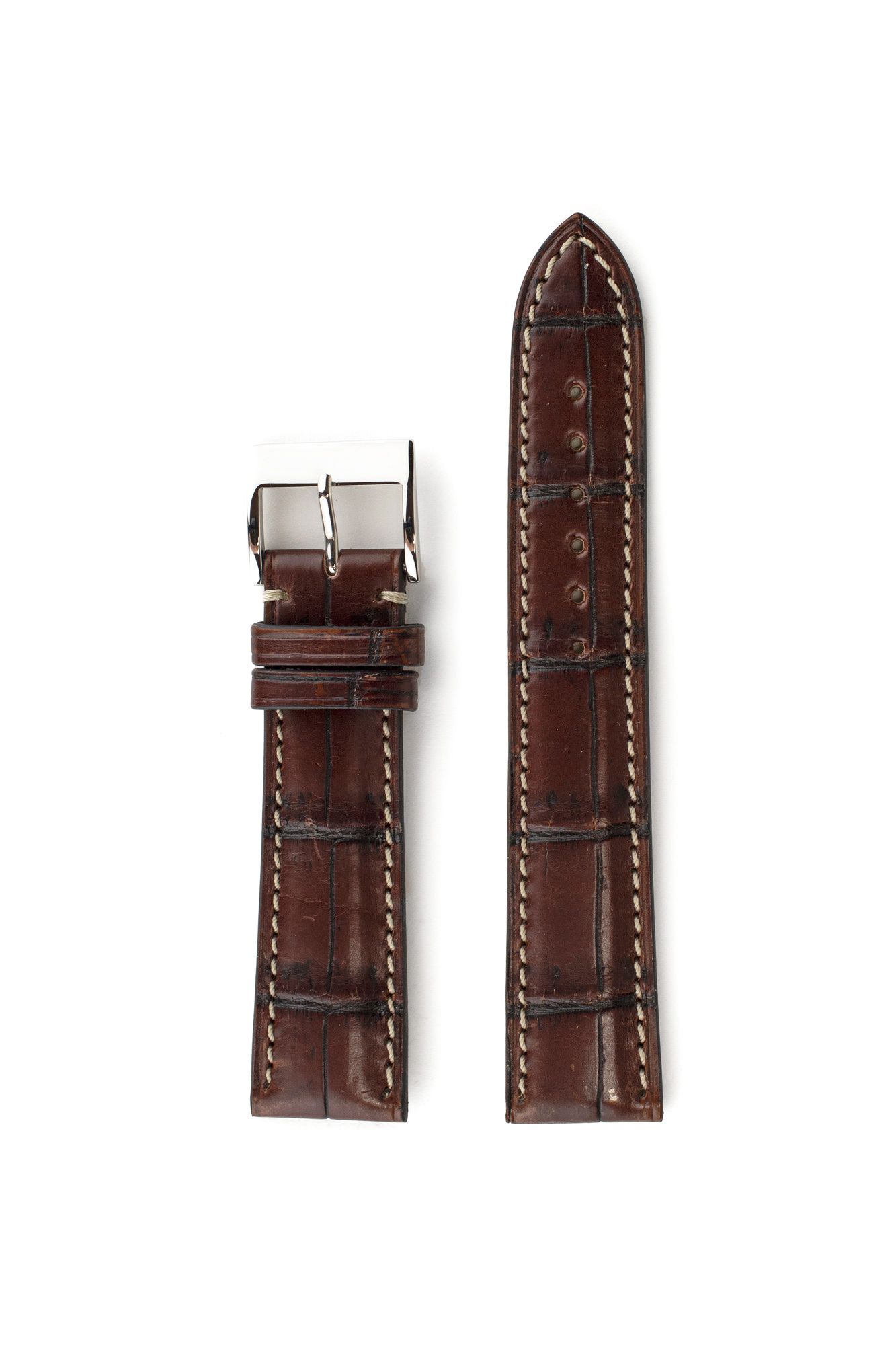Alligator Magnolia Brown Handmade leather watch straps | LIC